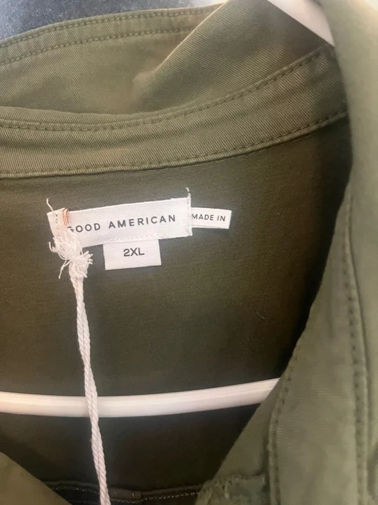 Good American Olive Green Short-Sleeve Utility Jumpsuit - Picture 2 of 12